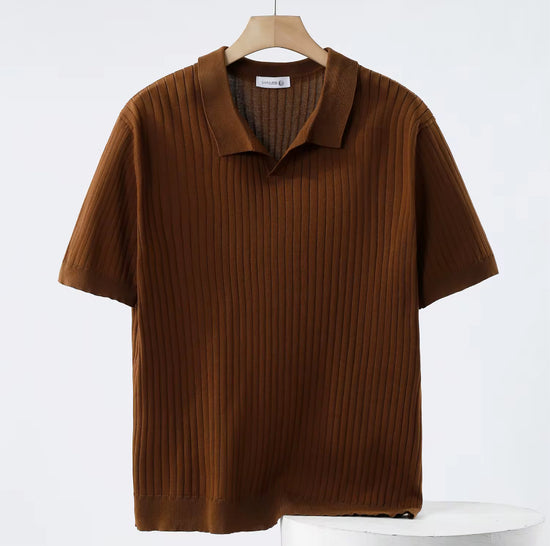 Stripe Polo - Modern Fit Short Sleeve Knit Polo Shirt