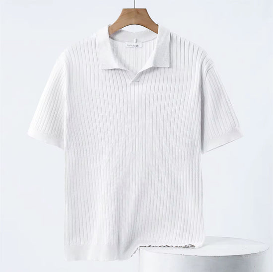 Stripe Polo - Modern Fit Short Sleeve Knit Polo Shirt