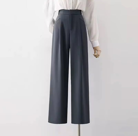 High-Waist Wide Trousers - Elegant Women&