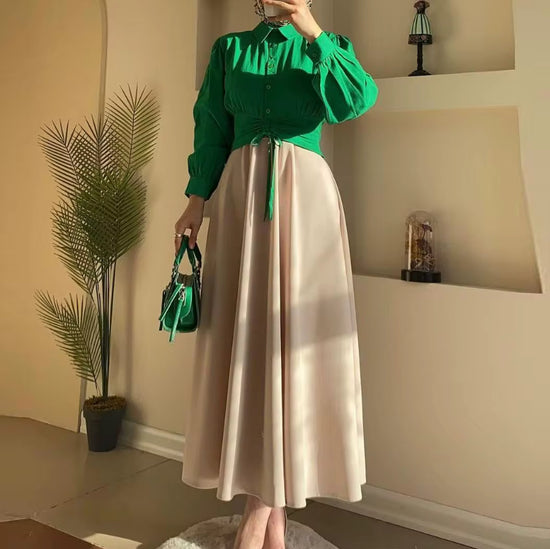 Twee-delige Dress Set - Losvallend Overhemd en Mini Jurk