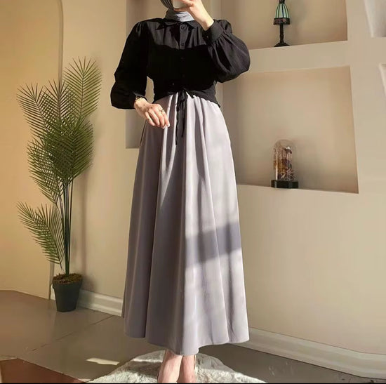 Twee-delige Dress Set - Losvallend Overhemd en Mini Jurk