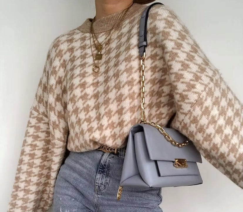 Dames Sweater met Patroon - Zachte en Warme Brei­stof
