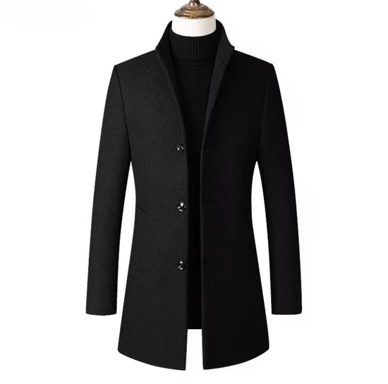 Almira Noir Heren Winter Jacket - Comfortabele en Tijdloze Mantel