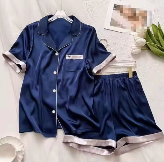 Almira Meisjes Imitatie Zijde Rozenrode Shirt en Pyjamaset - Elegante Nachtmode