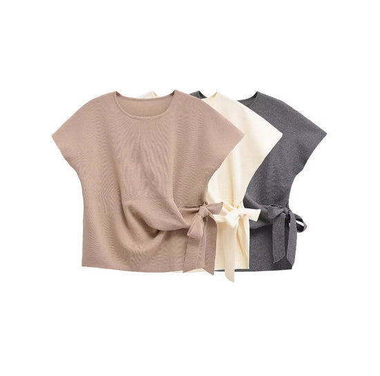 Almira Clasi Plus-size Dames Effen Satijnen Korte Mouwen T-shirt