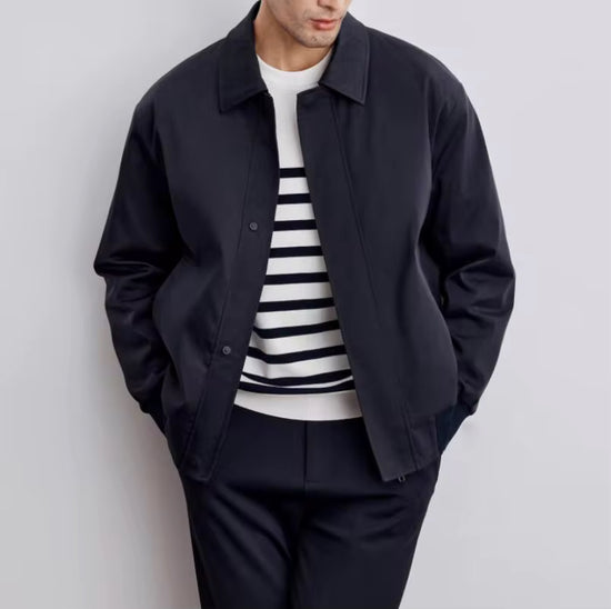 Minimalist Structured Harrington Jacket – Effortless Modern Outerwear