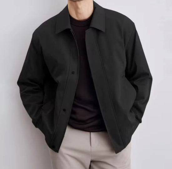Minimalist Structured Harrington Jacket – Effortless Modern Outerwear