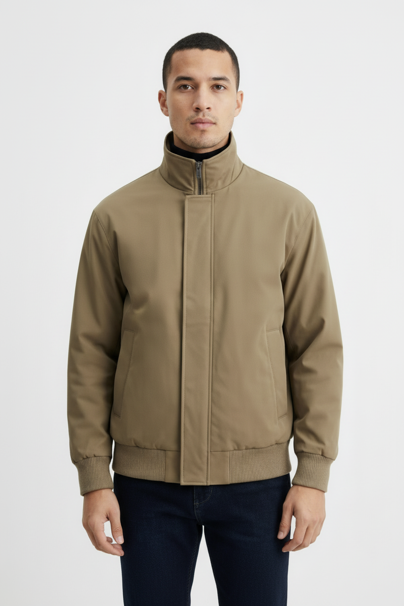 Minimalistische, strukturierte Harrington-Jacke – mühelose moderne Oberbekleidung