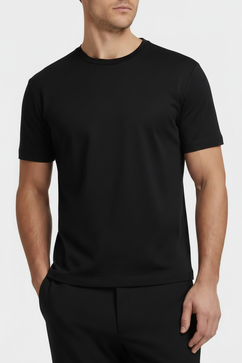 Black T-shirt – Close-up