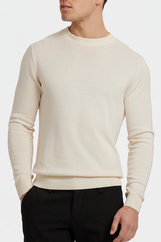 Cream Knit Sweater Detailed