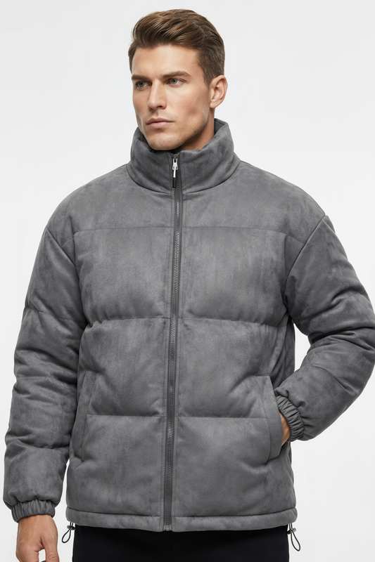 Wildleder-Effekt-Pufferjacke – Kultivierte Wärme für den modernen Mann