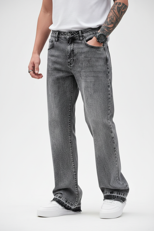 Fashion foto jeans witte achtergrond