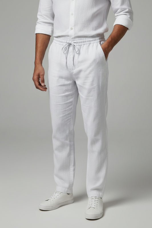 Maßgeschneiderte Leinenhose, mühelos sommerlich