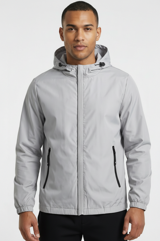 Leichte technische Kapuzenjacke, moderner Schutz, edler Stil