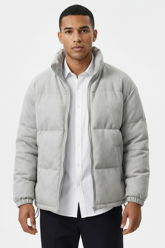 Wildleder-Effekt-Pufferjacke – Kultivierte Wärme für den modernen Mann