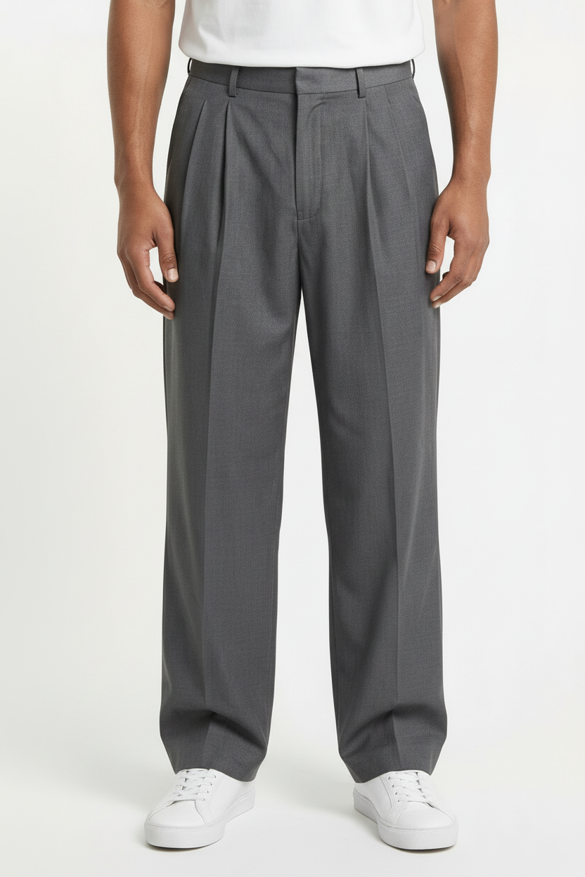 Productfoto met close-up op grijze broek