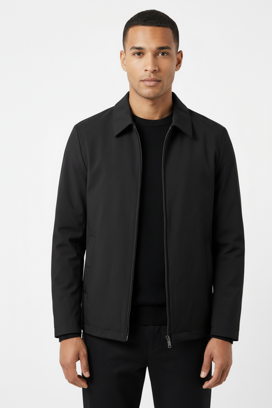 Minimalistische Reißverschlussjacke, Zeitlose Struktur, Moderne Eleganz